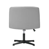 Oikiture Mid Back Armless Office Chair Wide Seat Linen Grey