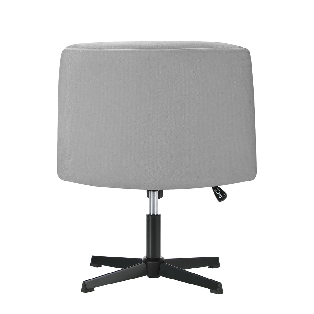 Oikiture Mid Back Armless Office Chair Wide Seat Linen Grey