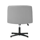 Oikiture Mid Back Armless Office Chair Wide Seat Linen Grey - Front View