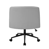 Oikiture Mid Back Office Chair Wide Seat Linen Grey with Wheels - Extra Image