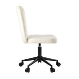 Oikiture High Back Armless Office Chair Boucle White&Black - Extra Image