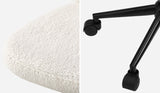 Oikiture High Back Armless Office Chair Boucle White&Black - Rear View