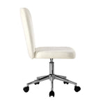 Oikiture High Back Armless Office Chair Boucle White&Silver, image 2