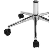 Oikiture High Back Armless Office Chair Boucle White&Silver