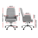 Artiss Fabric Office Chair Computer Chairs Grey - Front View
