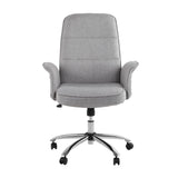 Artiss Fabric Office Chair Computer Chairs Grey - Side View