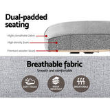 Artiss Fabric Office Chair Computer Chairs Grey - 45-Degree Angle
