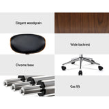 Artiss Wooden Office Chair Leather Seat Black - Top-Down View