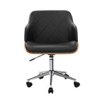 Artiss Wooden Office Chair Fabric Seat Black, image 3