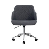 Artiss Wooden Office Chair Fabric Seat Grey - Side View
