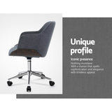 Artiss Wooden Office Chair Fabric Seat Grey - Top-Down View