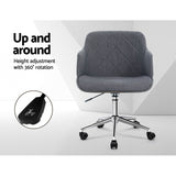 Artiss Wooden Office Chair Fabric Seat Grey - 45-Degree Angle