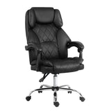 Artiss Executive Office Chair Leather Recliner Black - Close-Up Angle