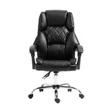 Artiss Executive Office Chair Leather Recliner Black - Side View