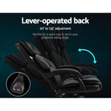 Artiss Executive Office Chair Leather Recliner Black - Top-Down View