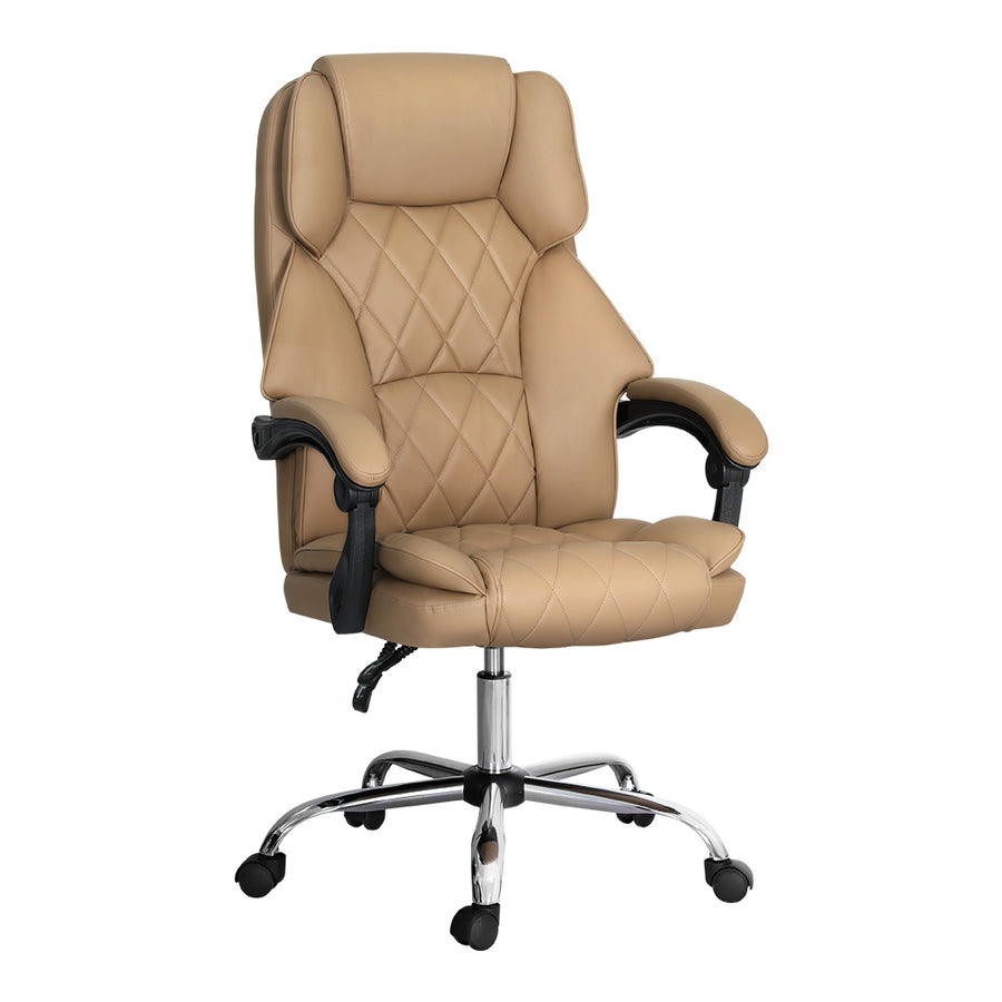 Artiss executive high-back office chair, espresso PU leather, reclining, image 7