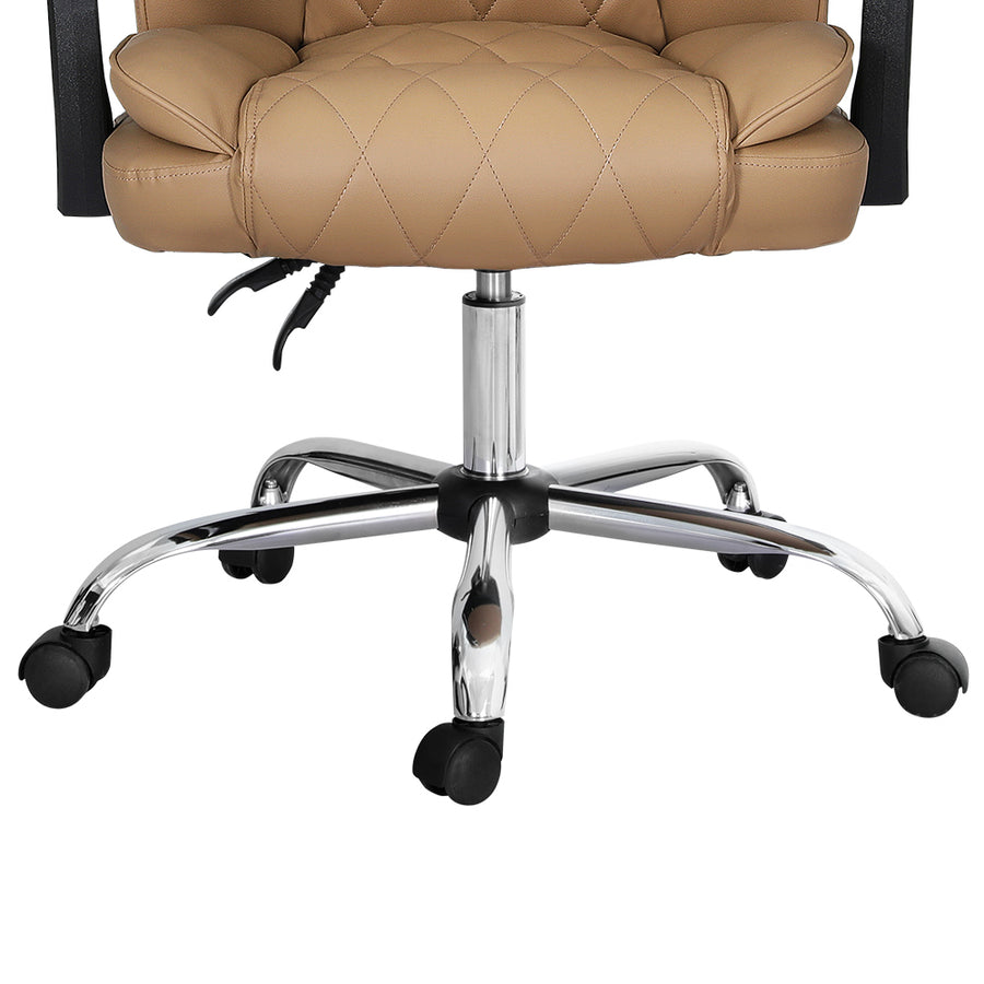 Artiss executive high-back office chair, espresso PU leather, reclining, padded armrests