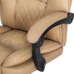 Artiss executive high-back office chair, espresso PU leather, reclining, chrome base with castors