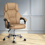 Artiss executive high-back office chair, espresso PU leather, reclining