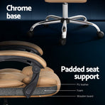 Artiss executive high-back office chair, espresso PU leather, reclining, image 6