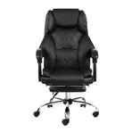Artiss Executive Office Chair Leather Footrest Black, image 3