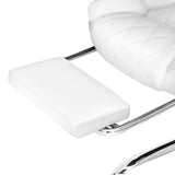 Artiss Executive Office Chair Leather Footrest White