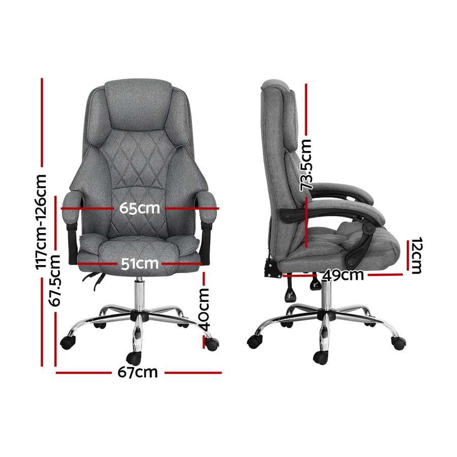 Artiss Executive Office Chair Recliner Grey, Reclining