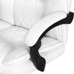 Artiss Camelon white PU leather executive office chair, high back, chrome base with five castors