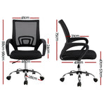 Artiss set of 2 black mid back mesh office chairs with chrome base, breathable mesh back