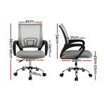 Artiss Mesh Office Chair Mid Back Grey, image 2