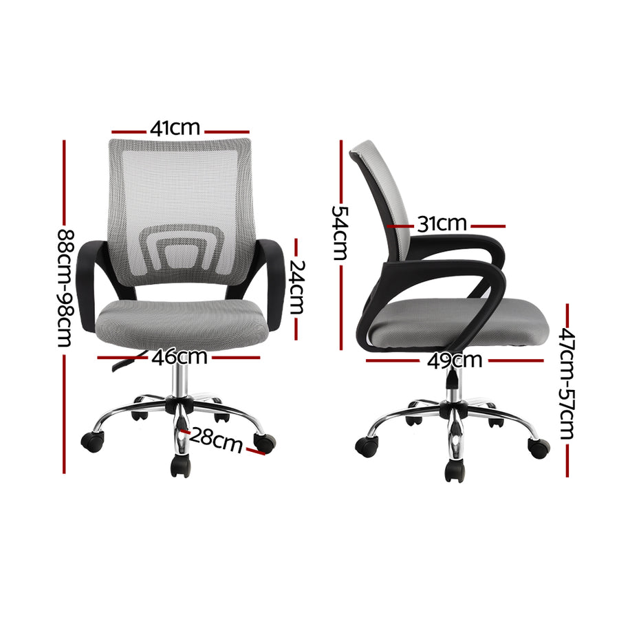 Artiss Mesh Office Chair Mid Back Grey, image 2
