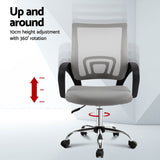 Artiss 2x Mesh Office Chair Mid Back Grey - Top-Down View