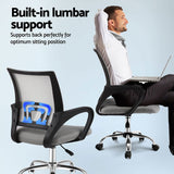 Artiss 2x Mesh Office Chair Mid Back Grey - 45-Degree Angle