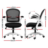 Artiss Mesh Office Chair Mid Back Black - Front View
