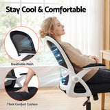 Artiss Mesh Office Chair Mid Back Black - Rear View