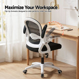 Artiss Mesh Office Chair Mid Back Black - Close-Up Angle