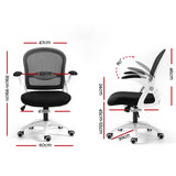 Artiss Mesh Office Chair Mid Back Black - Front View