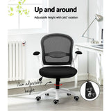 Artiss Mesh Office Chair Mid Back Black - Top-Down View