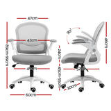 Artiss Mesh Office Chair Mid Back Grey - Front View