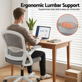 Artiss Mesh Office Chair Mid Back Grey - Top-Down View
