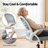 Artiss Mesh Office Chair Mid Back Grey - Rear View