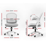 Artiss Mesh Office Chair Mid Back Grey - Front View