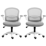 Artiss 2x Mesh Office Chair Computer Gaming Desk Chairs Work Study Mid Back Grey - Side View