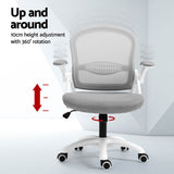 Artiss 2x Mesh Office Chair Computer Gaming Desk Chairs Work Study Mid Back Grey - Top-Down View
