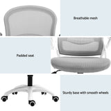 Artiss 2x Mesh Office Chair Computer Gaming Desk Chairs Work Study Mid Back Grey - Rear View