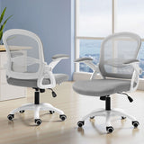 Artiss 2x Mesh Office Chair Computer Gaming Desk Chairs Work Study Mid Back Grey - Close-Up Angle