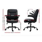 Artiss Executive Office Chair Mid Back Black - Front View
