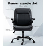 Artiss Executive Office Chair Mid Back Black - Top-Down View