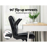 Artiss Executive Office Chair Mid Back Black - 45-Degree Angle