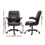 Artiss Executive Office Chair Mid Back Brwon - Front View